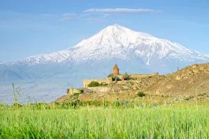Prints of Khor Virap monastery and Mount Ararat, near Lusarat, Ararat Province, Armenia Armenia Prints: Khor Virap Monastery Print with Mount Ararat