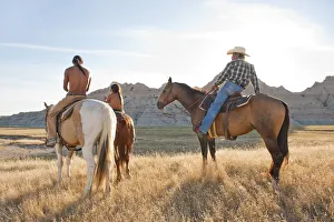 Lakota Indians in the Badlands of South Dakota, USA MR Lakota Indians in the Badlands of South Dakota, USA MR