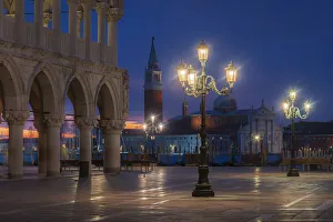Lamp posts at St Marks Square in December, Venice, Italy Lamp posts at St Marks Square in December, Venice, Italy