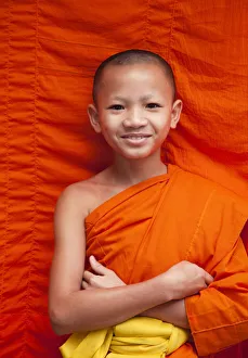 Laos, Luang Prabang, Wat Sensoukarahm, Portrait of Monk Laos, Luang Prabang, Wat Sensoukarahm, Portrait of Monk