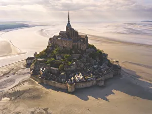 Le Mont Saint Michel aerial view, Normandy, France Le Mont Saint Michel aerial view, Normandy, France