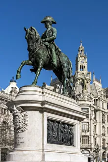 Liberdade Square and the monument to King Peter IV or Dom Pedro IV, Porto, Portugal Liberdade Square and the monument to King Peter IV or Dom Pedro IV, Porto, Portugal