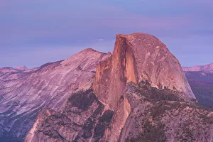 Last light glowing on the face of Half Dome from Glacier Polint, Yosemite Valley Last light glowing on the face of Half Dome from Glacier Polint, Yosemite Valley