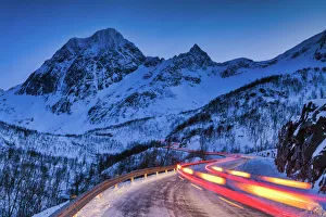 Light Trails on Mountain Pass, Senja, Norway Light Trails on Mountain Pass, Senja, Norway