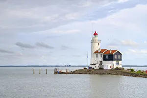 Lighthouse (Paard van Marken) on island of Marken, North Holland, Netherlands Lighthouse (Paard van Marken) on island of Marken, North Holland, Netherlands