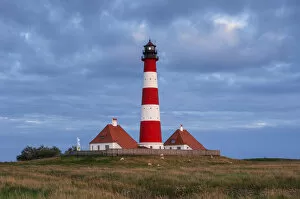 Northern Friesland Gallery: Lighthouse, Westerhever, Westerheversand, Wadden sea, Eiderstedt, North Frisia