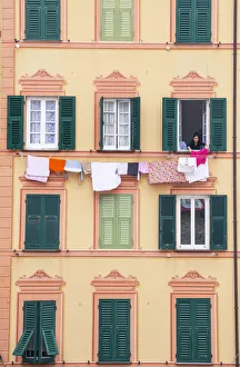 Ligurian house facade, Camogli, Liguria, Italy Ligurian house facade, Camogli, Liguria, Italy