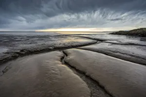 Lines on the beach near the town of Hofn, Eastern Iceland, Europe Lines on the beach near the town of Hofn, Eastern Iceland, Europe