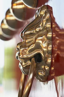 Lion door knocker at Martyrs Shrine, Taipei, Taiwan