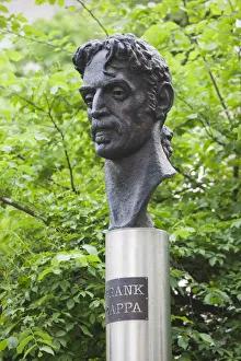 Lithuania, Vilnius, bust to US rock singer Frank Zappa Lithuania, Vilnius, bust to US rock singer Frank Zappa