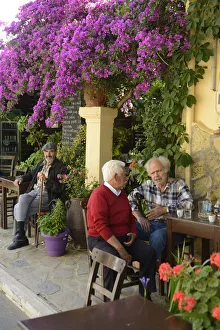 Local men at a cafe in Kroustas, Crete, Greece, Europe Local men at a cafe in Kroustas, Crete, Greece, Europe