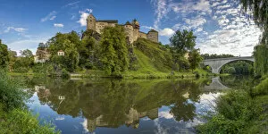 Loket Castle and bridge over Ohre river, Loket, Sokolov District, Karlovy Vary Region