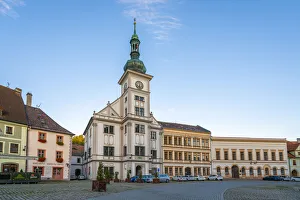 Loket Town Hall on early morning, Loket, Sokolov District, Karlovy Vary Region, Bohemia Loket Town Hall on early morning, Loket, Sokolov District, Karlovy Vary Region, Bohemia
