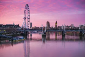 London Eye Sunrise Print at Southbank England