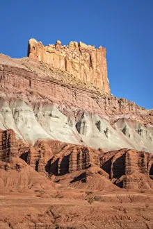 Low angle view of The Castle rock formation, Capitol Reef National Park, Utah Low angle view of The Castle rock formation, Capitol Reef National Park, Utah
