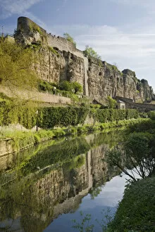 Images Dated 18th August 2008: Luxembourg, Luxembourg City, View of Casements du Bock, fortress built into rock wall
