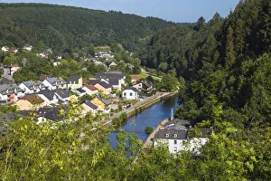 Luxembourg, View of Vianden and Our river Luxembourg, View of Vianden and Our river