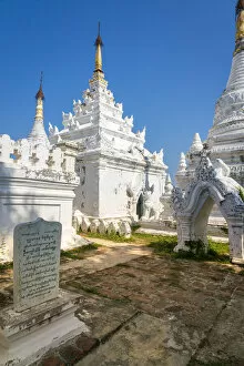 Maha Sutaungpyae Htihlaingshin Pagoda against clear sky, Inwa (Ava), Mandalay Region