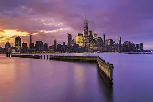 Manhattan Skyline with One World Trade Center at sunrise, New York City, New York State Manhattan Skyline with One World Trade Center at sunrise, New York City, New York State