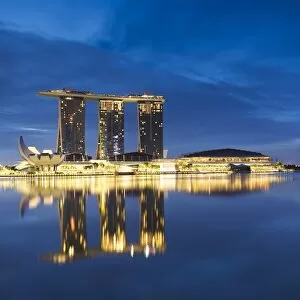 Central Business District Collection: Marina Bay Sands Hotel and skyline, Marina Bay, Singapore
