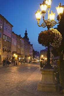 Market Square (Ploscha Rynok) at dusk, Lviv, Ukraine Market Square (Ploscha Rynok) at dusk, Lviv, Ukraine