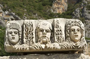 Masks in Myra, Lycia, Turquoise Coast, Turkey Masks in Myra, Lycia, Turquoise Coast, Turkey
