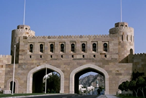 The Mathaib Gate spans the main road into The Mathaib Gate spans the main road into