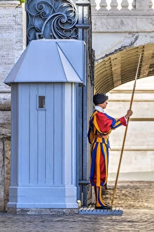 A member of the Pontifical Swiss Guard with halberd, St