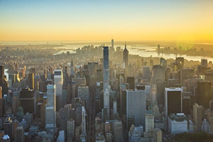 Midtown Manhattan and Lower Manhattan behind, New York City, New York, USA Midtown Manhattan and Lower Manhattan behind, New York City, New York, USA
