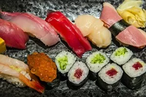 Images Dated 13th April 2014: Mix sushi plate, Kyoto, Japan