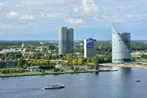 Modern buildings near the Daugava river. Riga, Latvia Modern buildings near the Daugava river. Riga, Latvia