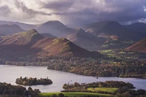 Moody skies above Derwent Water and the Newlands Valley, Lake District, Cumbria, England Moody skies above Derwent Water and the Newlands Valley, Lake District, Cumbria, England