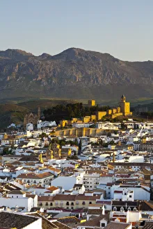 Moorish Alcazaba (castle) & city overview at sunset, Antequera, Malaga Province, Andalusia Moorish Alcazaba (castle) & city overview at sunset, Antequera, Malaga Province, Andalusia