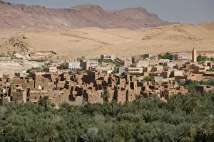 Morocco, Todra Gorge Area, Tinerhir, Town View & Palmerie Date Forest Morocco, Todra Gorge Area, Tinerhir, Town View & Palmerie Date Forest