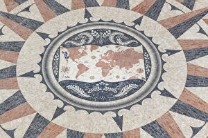 Portugal Collection: Mosaic map showing the discoveries routes in the 15th and 16th centuries, Monument