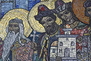 Mosaic on Trinity Cathedral (1912), Holy Dormition Pochayiv Lavra, Pochayiv, Ternopil Mosaic on Trinity Cathedral (1912), Holy Dormition Pochayiv Lavra, Pochayiv, Ternopil