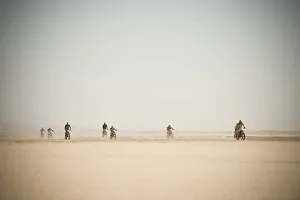 Motorcycle Endurance Race, Lake Iriki, Sahara Desert, Morocco, Africa Motorcycle Endurance Race, Lake Iriki, Sahara Desert, Morocco, Africa