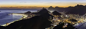 Mount Corcovado and the city at sunset from Sugarloaf (Pao de Acucar) in Rio de Janeiro Mount Corcovado and the city at sunset from Sugarloaf (Pao de Acucar) in Rio de Janeiro