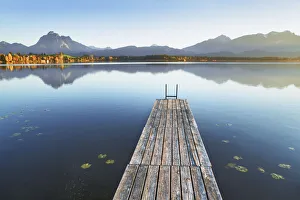 Mountain impression with ramp at Hopfensee - Germany, Bavaria, Swabia, OstAllgau, Fussen Mountain impression with ramp at Hopfensee - Germany, Bavaria, Swabia, OstAllgau, Fussen
