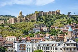 Narikala Fortress above historic buildings in old town, Tbilisi (Tiflis), Georgia Narikala Fortress above historic buildings in old town, Tbilisi (Tiflis), Georgia