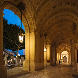 National Library of Malta at twilight, Valletta, Malta National Library of Malta at twilight, Valletta, Malta