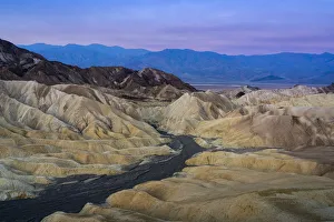 Natural rock formations at Zabriskie Point at dawn, Death Valley National Park