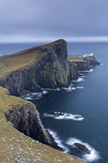 Neist Point Lighthouse, the most westerly point on the Isle of Skye, Scotland. Winter Neist Point Lighthouse, the most westerly point on the Isle of Skye, Scotland. Winter