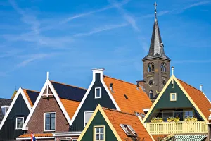 Netherlands, North Holland, Volendam. Tower of Sint-Vincentiuskerk (St Netherlands, North Holland, Volendam. Tower of Sint-Vincentiuskerk (St