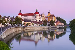 Neuburg Castle reflected in the River Danube at dawn, Neuburg, Neuburg-Schrobenhausen Neuburg Castle reflected in the River Danube at dawn, Neuburg, Neuburg-Schrobenhausen