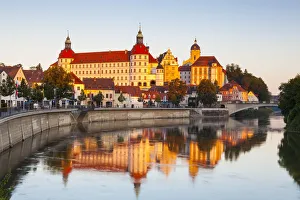 Neuburg Castle reflected in the River Danube at sunrise, Neuburg, Neuburg-Schrobenhausen Neuburg Castle reflected in the River Danube at sunrise, Neuburg, Neuburg-Schrobenhausen