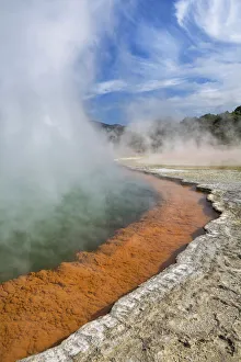 New Zealand, North Island, Wai-O-Tapu, Thermal Reserve, Champagne Pool New Zealand, North Island, Wai-O-Tapu, Thermal Reserve, Champagne Pool