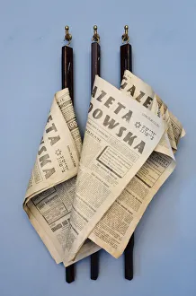 Newspapers from the 40s at the Apteka Pod Orlem is the pharmacy of Tadeusz Pankiewicz Newspapers from the 40s at the Apteka Pod Orlem is the pharmacy of Tadeusz Pankiewicz