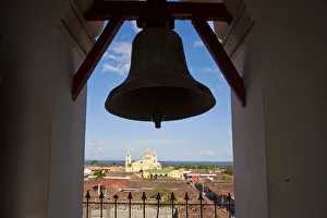 Nicaragua, Granada, Iglesia de la Merced, Bell tower and view towards Iglesia de Xalteva Nicaragua, Granada, Iglesia de la Merced, Bell tower and view towards Iglesia de Xalteva