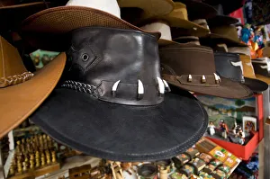 Nicaragua, Masaya, Mercado, Leather Hats, Alligator Teeth Nicaragua, Masaya, Mercado, Leather Hats, Alligator Teeth